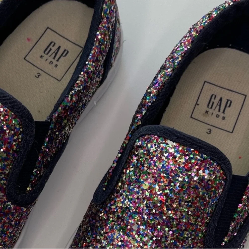 GAPKids Tennis Shoes Sneakers Slip-On Multi Colored Glitter Girls Size 3